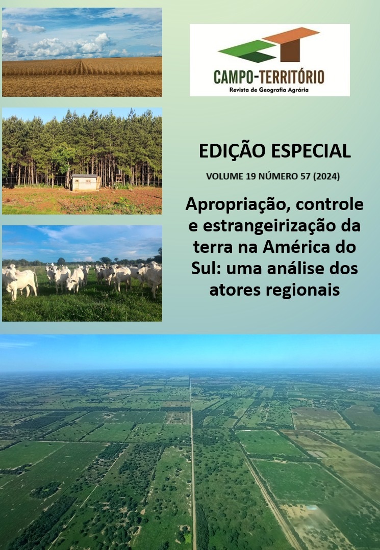 					Visualizar v. 19 n. 57 (2024): Edição Especial "Apropriação, controle e estrangeirização da terra na América do Sul: uma análise dos atores regionais"
				