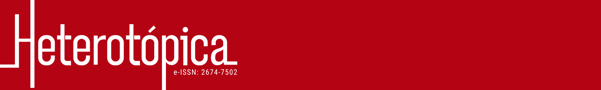 Banner vermelho com o nome" Heterotópica" em branco ao centro.